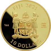 Fiji 10 Dollars Street Fighter II 30th Anniversary. Ryu 2021 FIJI 2021 1 OZ .999 FINE GOLD REREVAKA NA KALOU KA DOKA NA TUI 10 DOLLARS coin obverse Fiji 10 Dollars Street Fighter II 30th Anniversary. Ryu 2021 FIJI 2021 1 OZ .999 FINE GOLD REREVAKA NA KALOU KA DOKA NA TUI 10 DOLLARS coin obverse
