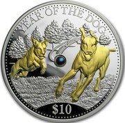 Fiji 10 Dollars Year of the Dog. Pearl 2018 YEAR OF THE DOG $10 coin reverse Fiji 10 Dollars Year of the Dog. Pearl 2018 YEAR OF THE DOG $10 coin reverse