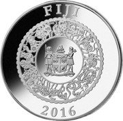 Fiji 10 Dollars Year of the Monkey. Pearl 2016  Proof FIJI 2016 REREVAKA NA KALOU KA DOKA NA TUI coin obverse Fiji 10 Dollars Year of the Monkey. Pearl 2016  Proof FIJI 2016 REREVAKA NA KALOU KA DOKA NA TUI coin obverse