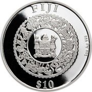 Fiji 10 Dollars (Year of the Rabbit. Freshwater Pearl) FIJI $10 REREVAKA NA KALOU KA DOKA NA TUI 1 OZ AG 999 coin obverse Fiji 10 Dollars (Year of the Rabbit. Freshwater Pearl) FIJI $10 REREVAKA NA KALOU KA DOKA NA TUI 1 OZ AG 999 coin obverse
