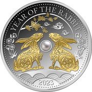 Fiji 10 Dollars (Year of the Rabbit. Freshwater Pearl) YEAR OF THE RABBIT 2023 coin reverse Fiji 10 Dollars (Year of the Rabbit. Freshwater Pearl) YEAR OF THE RABBIT 2023 coin reverse