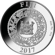 Fiji 10 Dollars Year of the Rooster. Pearl 2017 Proof KM# 573 2017 1OZ AG 999 2017 coin obverse Fiji 10 Dollars Year of the Rooster. Pearl 2017 Proof KM# 573 2017 1OZ AG 999 2017 coin obverse