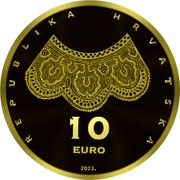 Croatia 10 Euro (Lace-making in Croatia) REPUBLIKA HRVATSKA 10 EURO 2023. coin obverse Croatia 10 Euro (Lace-making in Croatia) REPUBLIKA HRVATSKA 10 EURO 2023. coin obverse