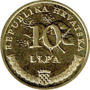 Croatia 10 Lipa Circulation Coin. Tobacco 2016 KM# 16 REPUBLIKA HRVATSKA 10 LIPA coin obverse Croatia 10 Lipa Circulation Coin. Tobacco 2016 KM# 16 REPUBLIKA HRVATSKA 10 LIPA coin obverse