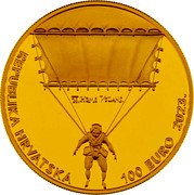 Croatia 100 Euro (Innovations of Faust Vrancic) 100 EURO 2023. 38. HOMO VOLANS. REPUBLIKA HRVATSKA coin obverse Croatia 100 Euro (Innovations of Faust Vrancic) 100 EURO 2023. 38. HOMO VOLANS. REPUBLIKA HRVATSKA coin obverse