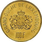 Luxembourg 100 Francs (Charlotte Pattern) KM# E67 GRAND DUCHE DE LUXEMBOURG 100 F JNL coin reverse Luxembourg 100 Francs (Charlotte Pattern) KM# E67 GRAND DUCHE DE LUXEMBOURG 100 F JNL coin reverse