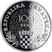 Croatia 100 Kuna 5th Anniversary of Independence 1995 Proof KM# 27 REPUBLIKA HRVATSKA 100 KUNA coin obverse Croatia 100 Kuna 5th Anniversary of Independence 1995 Proof KM# 27 REPUBLIKA HRVATSKA 100 KUNA coin obverse