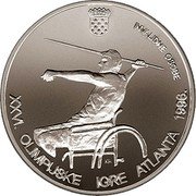 Croatia 100 Kuna Olympic Games in Atlanta 1996 Proof KM# 41 INVALIDNE OSOBE KH XXVI. OLIMPIJSKE IGRE ATLANTA 1996. coin reverse Croatia 100 Kuna Olympic Games in Atlanta 1996 Proof KM# 41 INVALIDNE OSOBE KH XXVI. OLIMPIJSKE IGRE ATLANTA 1996. coin reverse