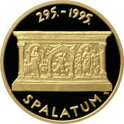 Croatia 1000 Kuna 1700th Anniversary of City of Split 1995 Proof KM# 53 295.-1995. KH SPALATUM coin reverse