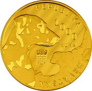 Croatia 1000 Kuna Dalmatian Dog 2021  Proof. KM# 130 REPUBLIKA HRVATSKA 1000 KUNA coin obverse