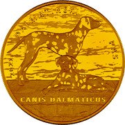 Croatia 1000 Kuna Dalmatian Dog 2021  KM# 130.1 2021 DALMATINSKI PAS CANIS DALMATICUS coin reverse Croatia 1000 Kuna Dalmatian Dog 2021  KM# 130.1 2021 DALMATINSKI PAS CANIS DALMATICUS coin reverse