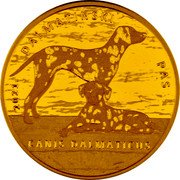 Croatia 1000 Kuna Dalmatian Dog 2021  Proof. KM# 130 2021 DALMATINSKI PAS CANIS DALMATICUS coin reverse