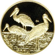 Croatia 1000 Kuna Three Black Storks 1997 Proof KM# 72 CRNA RODA coin reverse