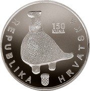 Croatia 150 Kuna City of Vukovar 1997 Proof KM# 67 REPUBLIKA HRVATSKA 150 KUNA coin obverse Croatia 150 Kuna City of Vukovar 1997 Proof KM# 67 REPUBLIKA HRVATSKA 150 KUNA coin obverse