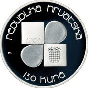 Croatia 150 Kuna Ivan Mestrovic 2007 Proof KM# 88 REPUBLIKA HRVATSKA 150 KUNA 2007 coin obverse Croatia 150 Kuna Ivan Mestrovic 2007 Proof KM# 88 REPUBLIKA HRVATSKA 150 KUNA 2007 coin obverse