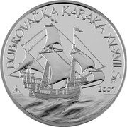 Croatia 150 Kuna Dubrovnik Carrack. Argosy 2007 Proof KM# 90 DUBROVAČKA KARAKA XV-XVII ST. MP 2007. coin reverse Croatia 150 Kuna Dubrovnik Carrack. Argosy 2007 Proof KM# 90 DUBROVAČKA KARAKA XV-XVII ST. MP 2007. coin reverse