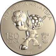 Croatia 150 Kuna FIFA World Cup Brasil 2013 Proof KM# 102 REPUBLIKA HRVATSKA 150 KUNA coin obverse Croatia 150 Kuna FIFA World Cup Brasil 2013 Proof KM# 102 REPUBLIKA HRVATSKA 150 KUNA coin obverse