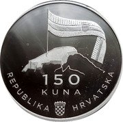 Croatia 150 Kuna (25th Anniversary of the Military and Police Operations Storm) KM# 121 150 KUNA REPUBLIKA HRVATSKA coin obverse