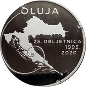 Croatia 150 Kuna (25th Anniversary of the Military and Police Operations Storm) KM# 121 OLUJA 25. OBLJETNICA 1995. 2020. LP coin reverse