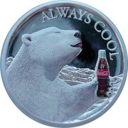 Fiji 2 Dollars Coca Cola. Bear 2019  Proof ALWAYS COOL! COCA-COLA coin reverse Fiji 2 Dollars Coca Cola. Bear 2019  Proof ALWAYS COOL! COCA-COLA coin reverse