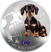 Fiji 2 Dollars (Dachshund) MY BEST FRIEND DASHSHUND coin reverse Fiji 2 Dollars (Dachshund) MY BEST FRIEND DASHSHUND coin reverse
