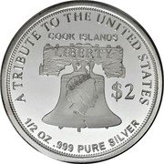 Cook Islands 2 Dollars Elizabeth II Double Eagle 2019 Proof A TRIBUTE TO THE UNITED STATES COOK ISLANDS LIBERTY $ 2 IRB 1/2 OZ .999 PURE SILVER coin obverse Cook Islands 2 Dollars Elizabeth II Double Eagle 2019 Proof A TRIBUTE TO THE UNITED STATES COOK ISLANDS LIBERTY $ 2 IRB 1/2 OZ .999 PURE SILVER coin obverse