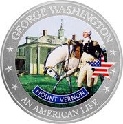 Cook Islands 2 Dollars Elizabeth II Mount Vernon 2021  Proof GEORGE WASHINGTON MOUNT VERNON AN AMERICAN LIFE coin reverse