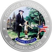 Cook Islands 2 Dollars Elizabeth II Young George 2021  Proof GEORGE WASHINGTON YOUNG GEORGE AN AMERICAN LIFE coin reverse