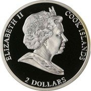 Cook Islands 2 Dollars (Sailing Ship Alexander von Humboldt) 2 DOLLARS COOK ISLANDS ELIZABETH II coin obverse Cook Islands 2 Dollars (Sailing Ship Alexander von Humboldt) 2 DOLLARS COOK ISLANDS ELIZABETH II coin obverse