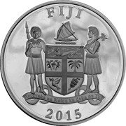 Fiji 2 Dollars Ship Victoria 2015  Proof KM# 532 FIJI REREVAKA NA KALOU KA DOKA NA TUI 2015 coin obverse Fiji 2 Dollars Ship Victoria 2015  Proof KM# 532 FIJI REREVAKA NA KALOU KA DOKA NA TUI 2015 coin obverse