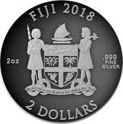 Fiji 2 Dollars Thanos 2018  FIJI 2018 2OZ .999 FINE SILVER 2 DOLLARS coin obverse