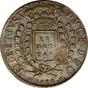 Croatia 2 Ducati Maria Theresa 1794 KM# 21 LI BER TAS DUCE DEO FIDE ET IVST G 1794 A coin reverse Croatia 2 Ducati Maria Theresa 1794 KM# 21 LI BER TAS DUCE DEO FIDE ET IVST G 1794 A coin reverse