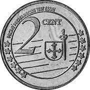 Russia 2 Euro Cent (Caucasia Chechnya Fantasy Pattern) X# Pn2 2 CENT PROVE PROVA PROBE TEST ESSAI coin reverse