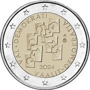 Finland 2 Euro (Democracy) VAL DEMOKRATI FI 2024 VAALIT DEMOKRATIA coin obverse
