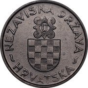 Croatia 2 Kune Kingdom Coinage 1941 KM# 2 NEZAVISNA DRŽAVA HRVATSKA U coin obverse Croatia 2 Kune Kingdom Coinage 1941 KM# 2 NEZAVISNA DRŽAVA HRVATSKA U coin obverse