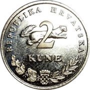 Croatia 2 Kune Circulation Coin. Tuna 2012 KM# 21 REPUBLIKA HRVATSKA 2 KUNE coin obverse Croatia 2 Kune Circulation Coin. Tuna 2012 KM# 21 REPUBLIKA HRVATSKA 2 KUNE coin obverse