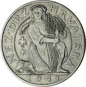 Croatia 2 Kune Pattern 1941 KM# Pn25 NEZ DRZ HRVATSKA 1941 coin obverse