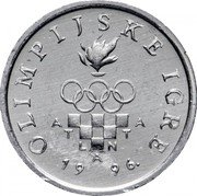 Croatia 2 Lipe Olympic Games in Atlanta 1996 KM# 36 OLIMPIJSKE IGRE A T L A N T A 19 96. coin reverse Croatia 2 Lipe Olympic Games in Atlanta 1996 KM# 36 OLIMPIJSKE IGRE A T L A N T A 19 96. coin reverse