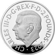 UK 2 Pounds The British Lion and The American Eagle 2023 CHARLES III D G REX F D 2 POUNDS 2023 MJ coin obverse