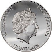 Cook Islands 20 Dollars (Burst) 20 DOLLARS COOK ISLANDS ELIZABETH II IRB coin obverse