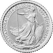 UK 20 Pence (Britannia Bullion) BRITANNIA 2024 1/10 OZ 999 FINE SILVER NATHAN coin reverse UK 20 Pence (Britannia Bullion) BRITANNIA 2024 1/10 OZ 999 FINE SILVER NATHAN coin reverse