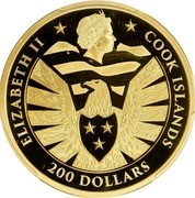 Cook Islands 200 Dollars (Elizabeth II Legacy Eagle) ELIZABETH II COOK ISLANDS IRB 200 DOLLARS coin obverse