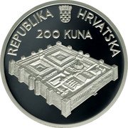 Croatia 200 Kuna 1700th Anniversary of City of Split 1995 Proof KM# 51 REPUBLIKA HRVATSKA 200 KUNA coin obverse Croatia 200 Kuna 1700th Anniversary of City of Split 1995 Proof KM# 51 REPUBLIKA HRVATSKA 200 KUNA coin obverse