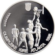 Croatia 200 Kuna Olympic Games in Atlanta 1996 Proof KM# 46 KOŠARKA KH OLIMPIJSKE IGRE ATLANTA 1996. coin reverse Croatia 200 Kuna Olympic Games in Atlanta 1996 Proof KM# 46 KOŠARKA KH OLIMPIJSKE IGRE ATLANTA 1996. coin reverse