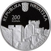 Croatia 200 Kuna Dubrovnik 2018  Proof KM# 114 REPUBLIKA HRVATSKA 200 KUNA coin obverse Croatia 200 Kuna Dubrovnik 2018  Proof KM# 114 REPUBLIKA HRVATSKA 200 KUNA coin obverse