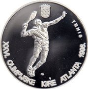 Croatia 200 Kuna Olympic Games in Atlanta ND (1996) Proof KM# 45 TENIS KH XXVI. OLIMPIJSKE IGRE ATLANTA 1996. coin reverse Croatia 200 Kuna Olympic Games in Atlanta ND (1996) Proof KM# 45 TENIS KH XXVI. OLIMPIJSKE IGRE ATLANTA 1996. coin reverse