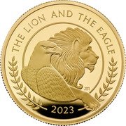 UK 200 Pounds (The British Lion and The American Eagle) 2023 THE LION AND THE EAGLE JM coin reverse