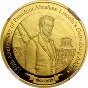 Fiji 25 Dollars (150th Anniversary of President Lincoln's Gettysburg Address) 150TH ANNIVERSARY OF PRESIDENT ABRAHAM LINCOLN'S GETTYSBURG ADDRESS 1863-2013 coin reverse Fiji 25 Dollars (150th Anniversary of President Lincoln's Gettysburg Address) 150TH ANNIVERSARY OF PRESIDENT ABRAHAM LINCOLN'S GETTYSBURG ADDRESS 1863-2013 coin reverse