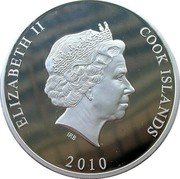 Cook Islands 25 Dollars (Year of the Tiger) ELIZABETH II COOK ISLANDS 2010 IRB coin obverse Cook Islands 25 Dollars (Year of the Tiger) ELIZABETH II COOK ISLANDS 2010 IRB coin obverse