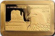 Fiji 5 Dollars (30th Anniversary of the American Silver Eagle Coin. Valley) 1 G .999 FINE GOLD PSGB THE AMERICAN EAGLE 2016 coin reverse Fiji 5 Dollars (30th Anniversary of the American Silver Eagle Coin. Valley) 1 G .999 FINE GOLD PSGB THE AMERICAN EAGLE 2016 coin reverse